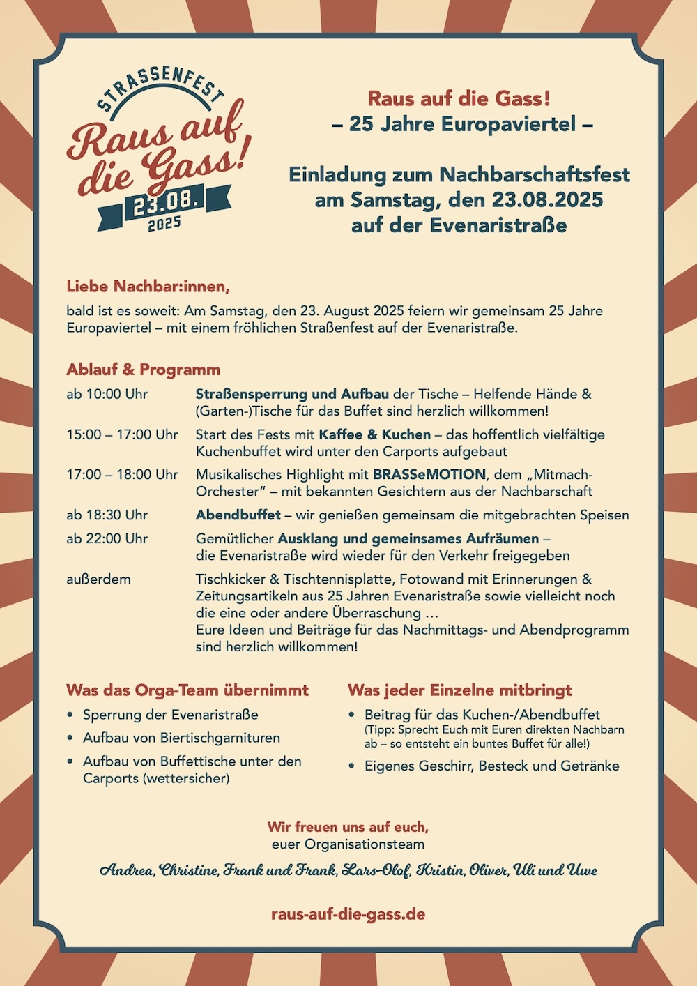 Raus auf die Gass Straßenfest 23.08.2025